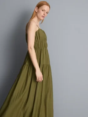 Tiered smock maxi dress