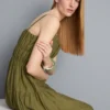 Tiered smock maxi dress