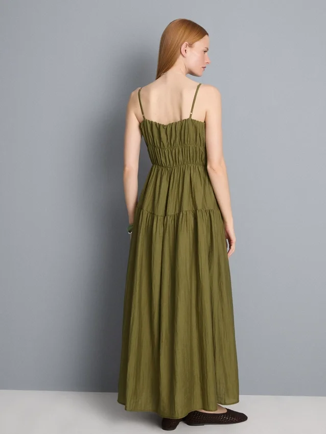 Tiered smock maxi dress