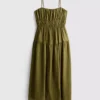 Tiered smock maxi dress