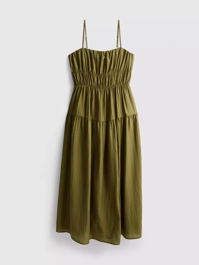 Tiered smock maxi dress