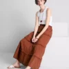 Tiered voile maxi skirt