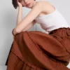 Tiered voile maxi skirt
