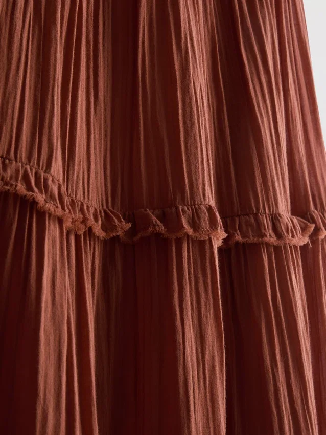 Tiered voile maxi skirt