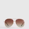 Tinted aviator sunglasses