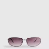 Tinted wrap-around sunglasses