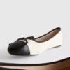 Toe-cap ballerina flats