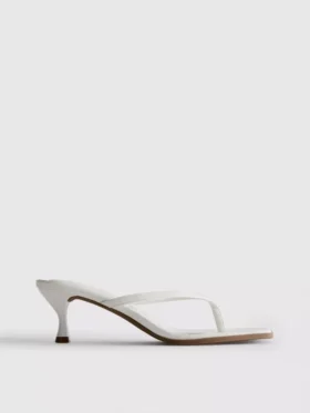 Toe post heeled mule sandals