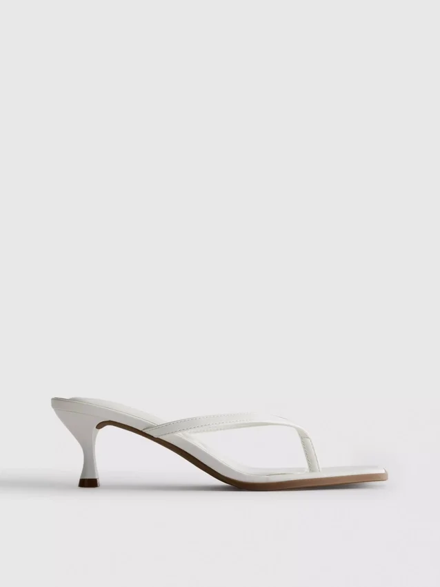 Toe post heeled mule sandals