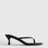 Toe post heeled mule sandals