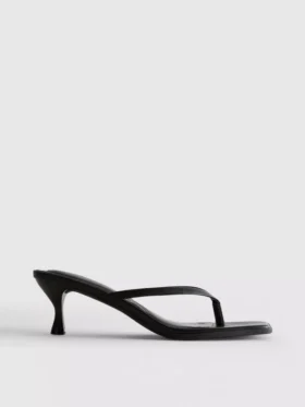 Toe post heeled mule sandals
