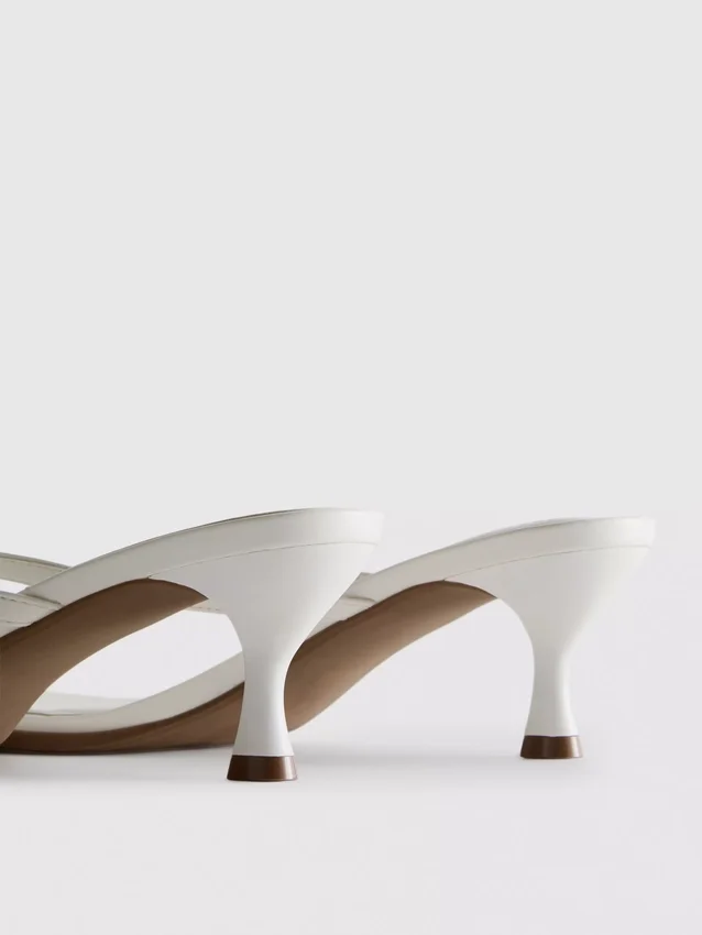 Toe post heeled mule sandals