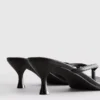 Toe post heeled mule sandals