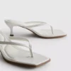 Toe post heeled mule sandals