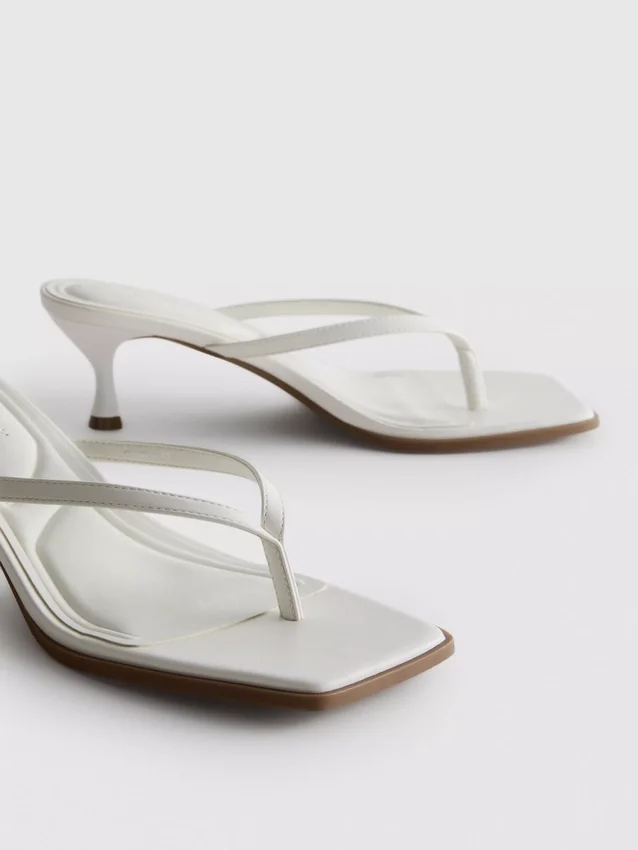 Toe post heeled mule sandals
