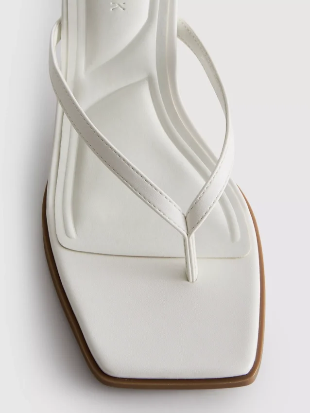 Toe post heeled mule sandals