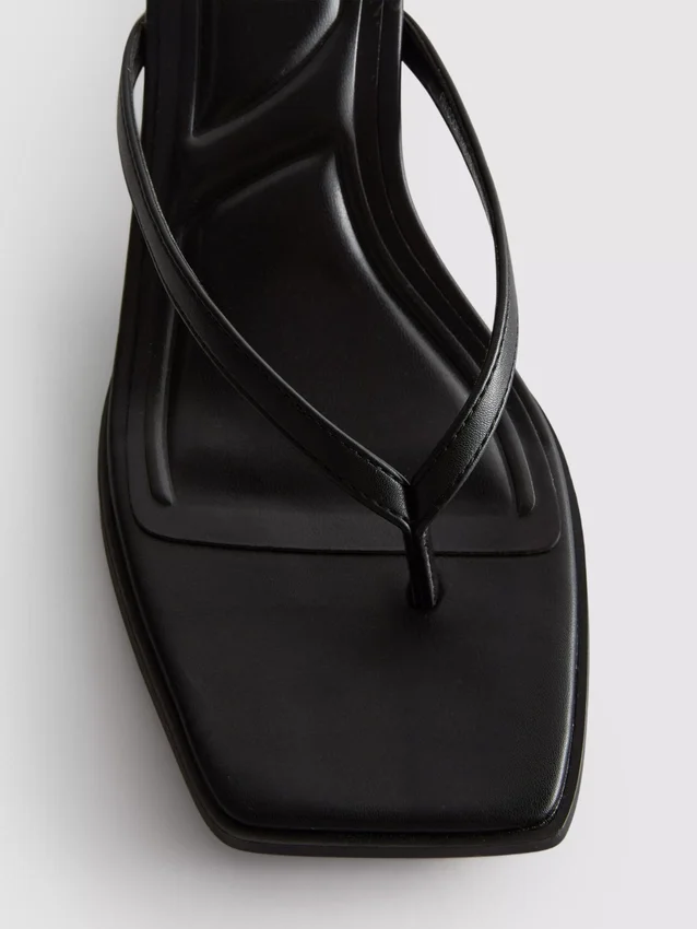 Toe post heeled mule sandals