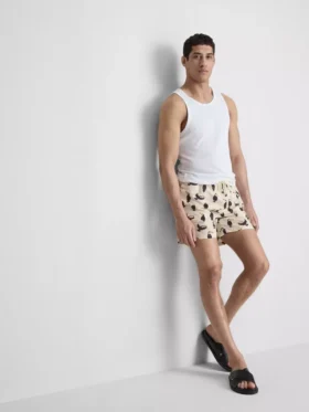 Toucan swim shorts with drawstring waistband