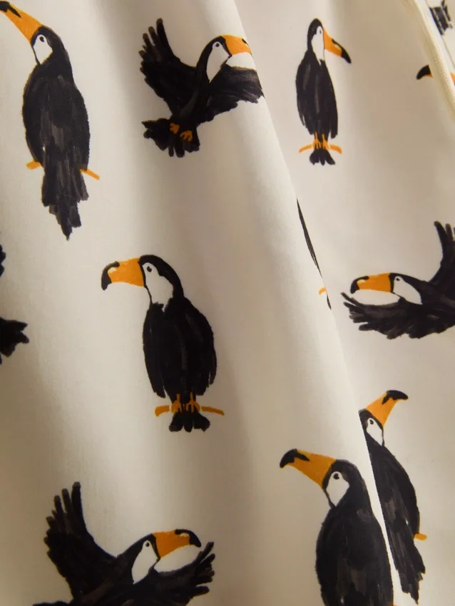 Toucan swim shorts with drawstring waistband