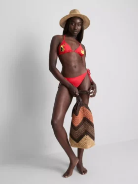 Toucan triangle bikini top