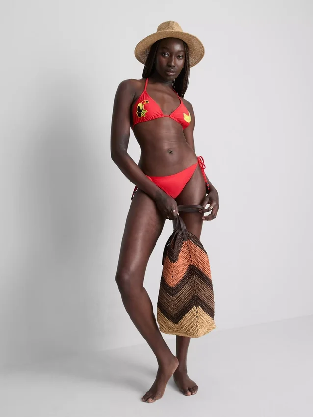 Toucan triangle bikini top