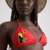 Toucan triangle bikini top