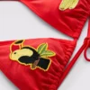 Toucan triangle bikini top