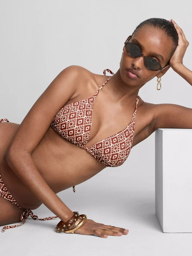 Triangle tie side bikini set