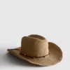 Trimmed straw cowboy hat
