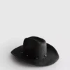 Trimmed straw cowboy hat