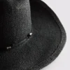 Trimmed straw cowboy hat