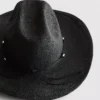 Trimmed straw cowboy hat