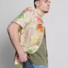 Tropical postcard short-sleeve button-down shirt