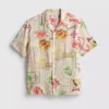 Tropical postcard short-sleeve button-down shirt