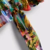 Tropical printed cropped tie shirt