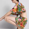 Tropical printed frill shorts