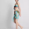 Tropical printed fringe sarong