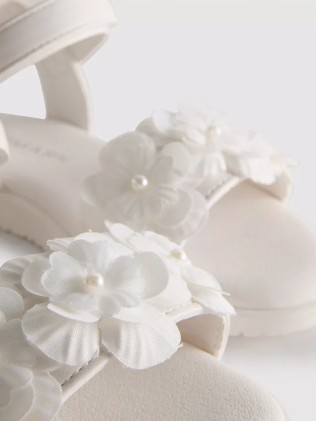 Tulle flower occasion sandals