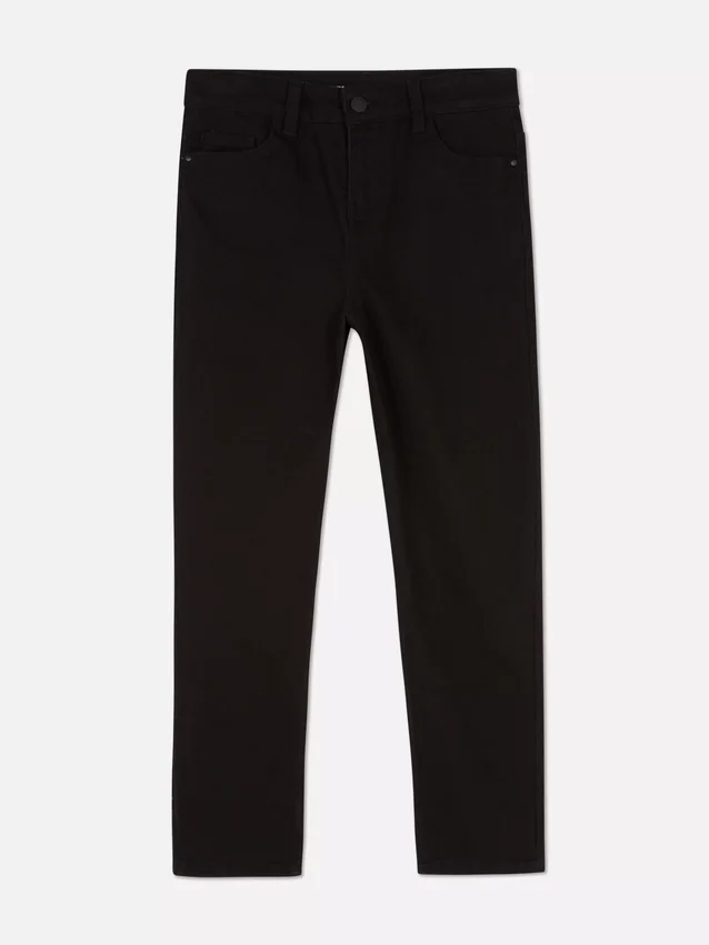 Twill straight leg pants