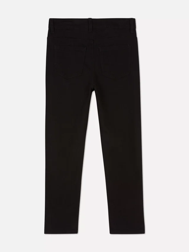 Twill straight leg pants