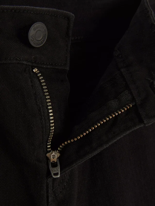 Twill straight leg pants