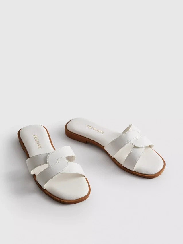 Twisted-strap mule sandals