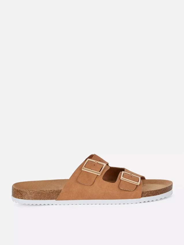 Two strap buckle sandals