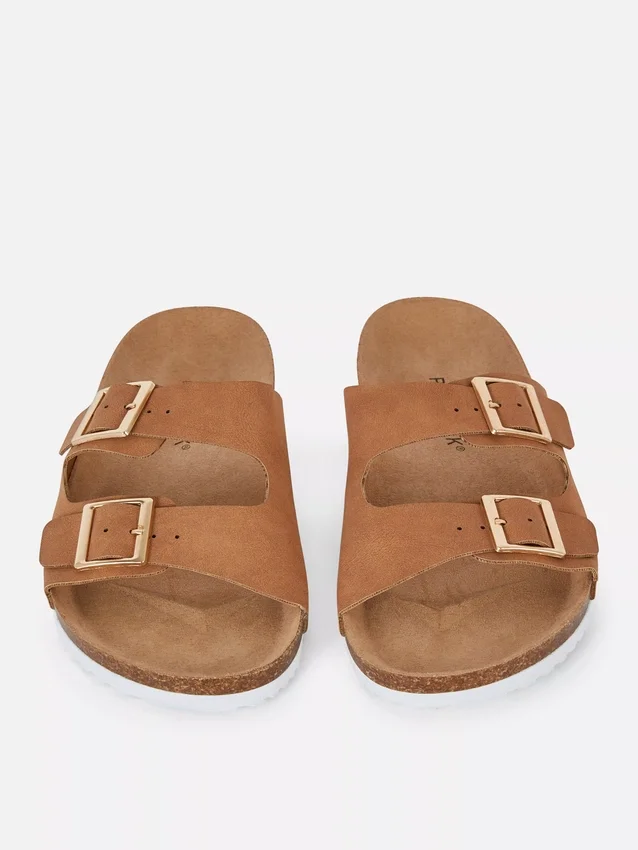 Two strap buckle sandals