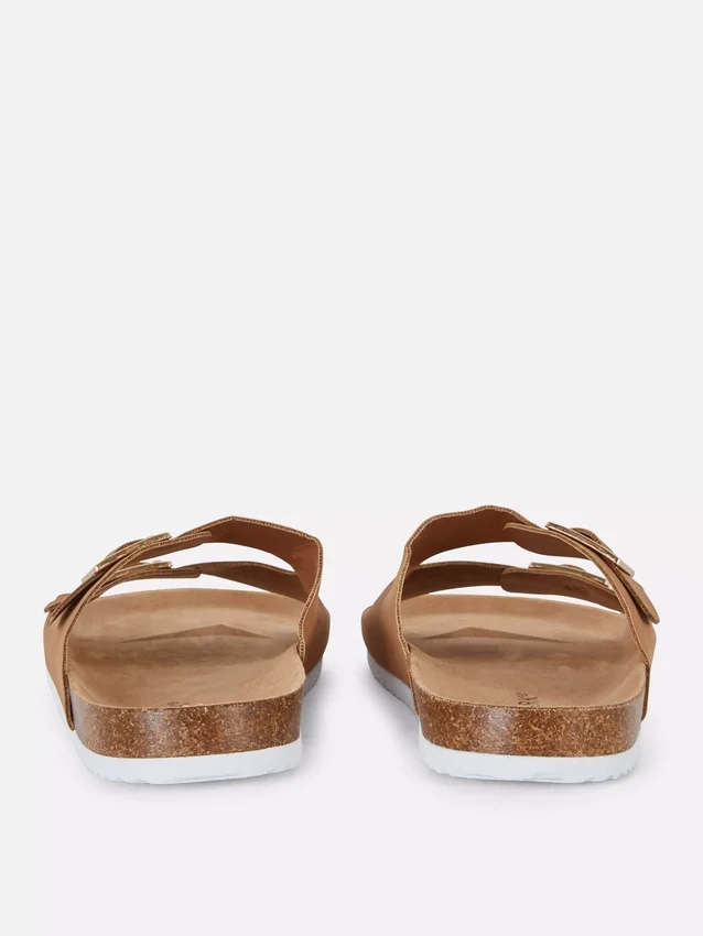 Two strap buckle sandals