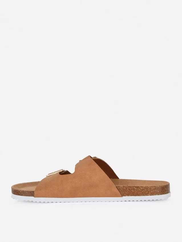 Two strap buckle sandals