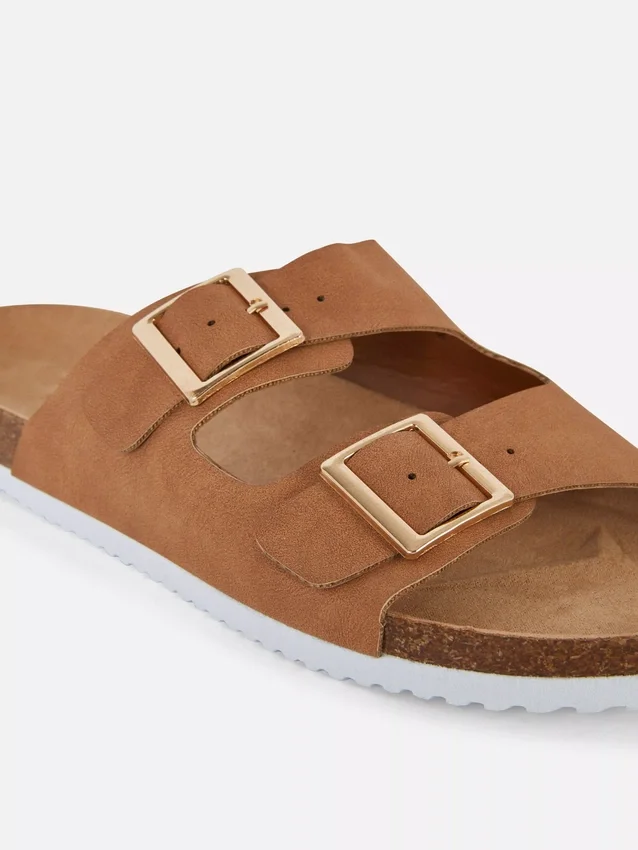 Two strap buckle sandals