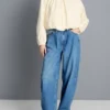 Ultimate cotton denim barrel-leg jeans