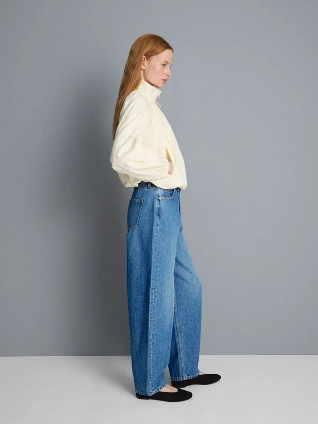Ultimate cotton denim barrel-leg jeans