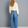 Ultimate cotton denim barrel-leg jeans